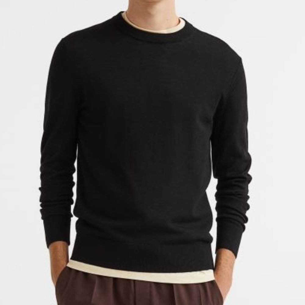 Fine-Knit Crewneck Sweater
