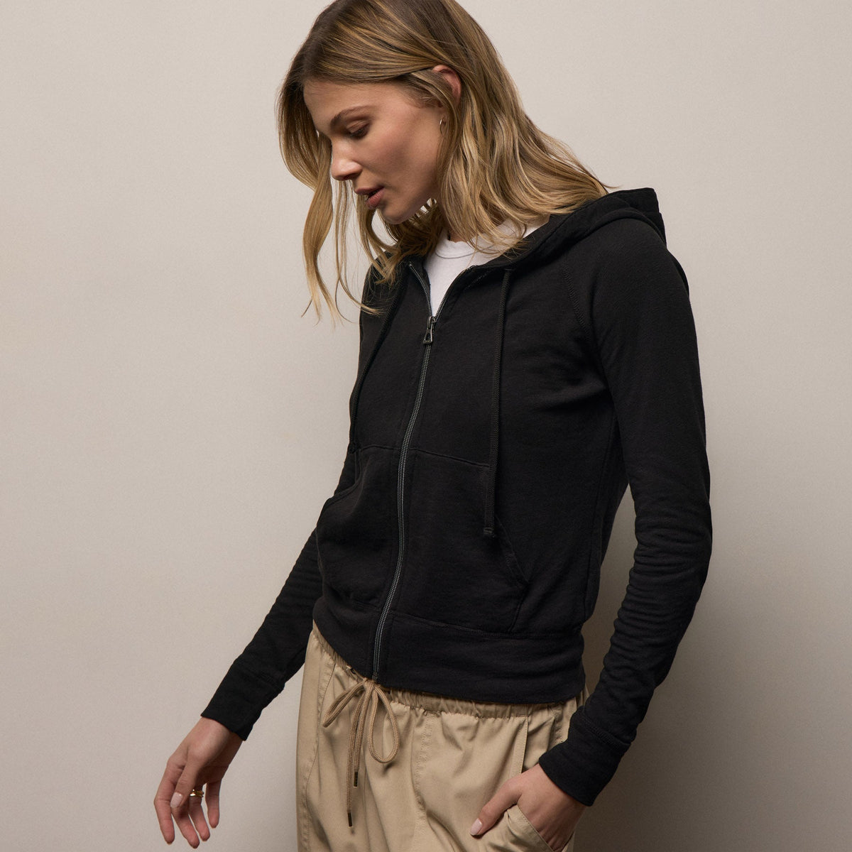 James Perse Vintage Fleece Zip Hoodie