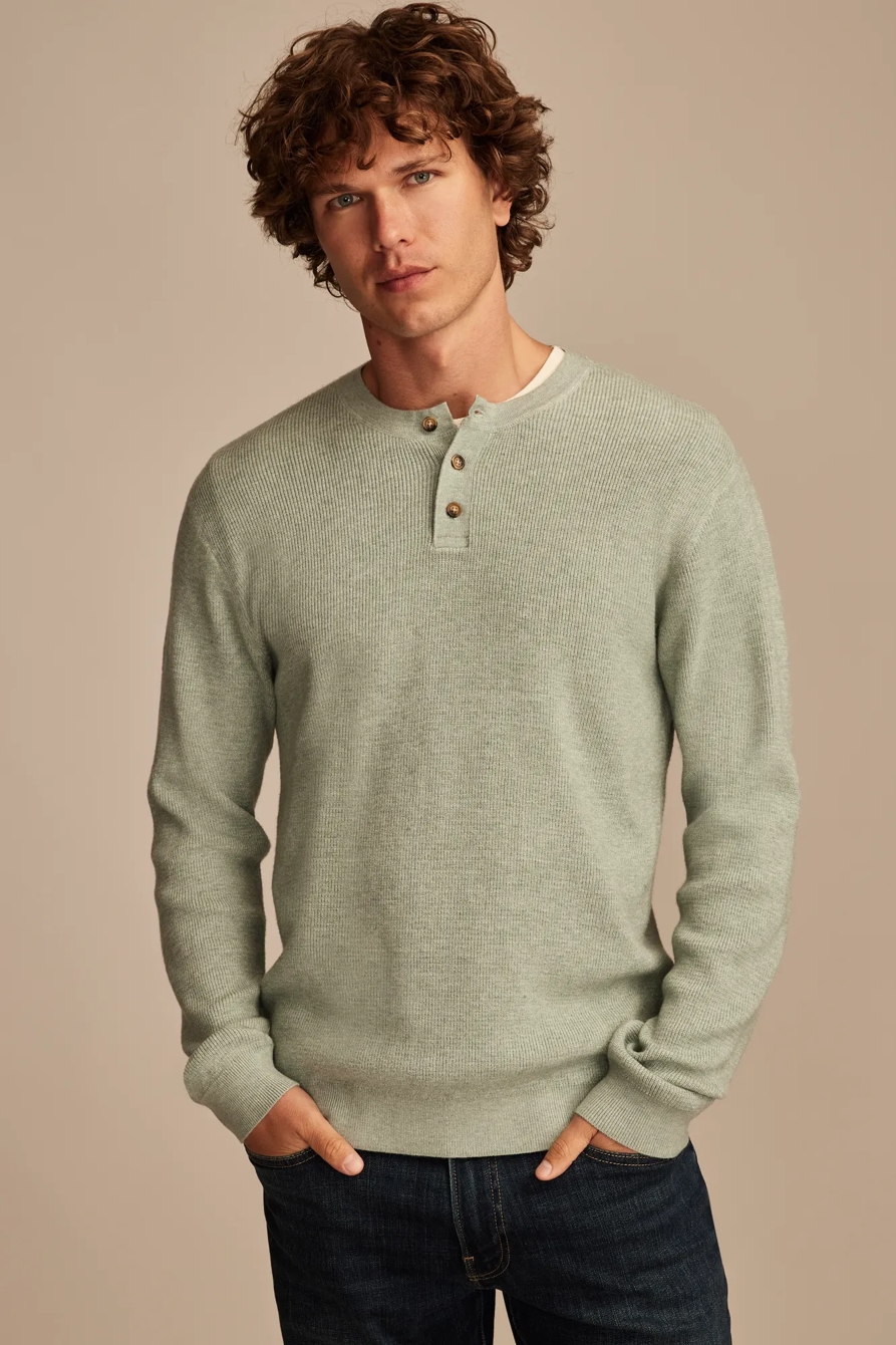 Cotton Henley Sweater