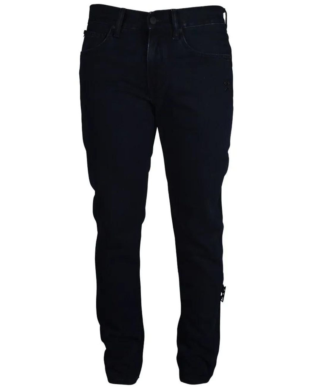 Diagonal Distressed Denim Jean