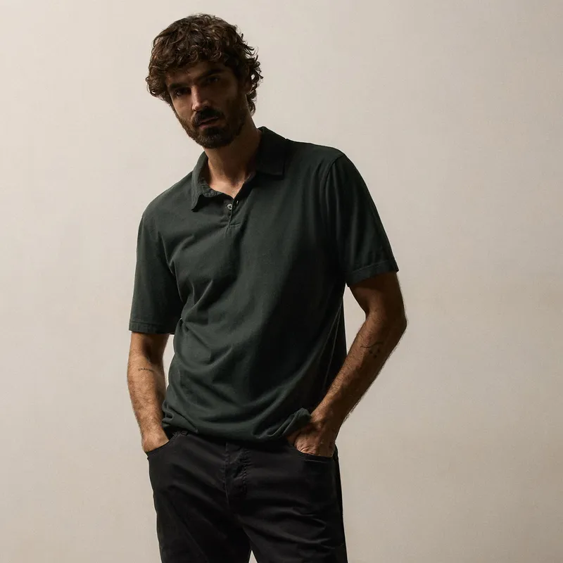 Sueded Jersey Polo