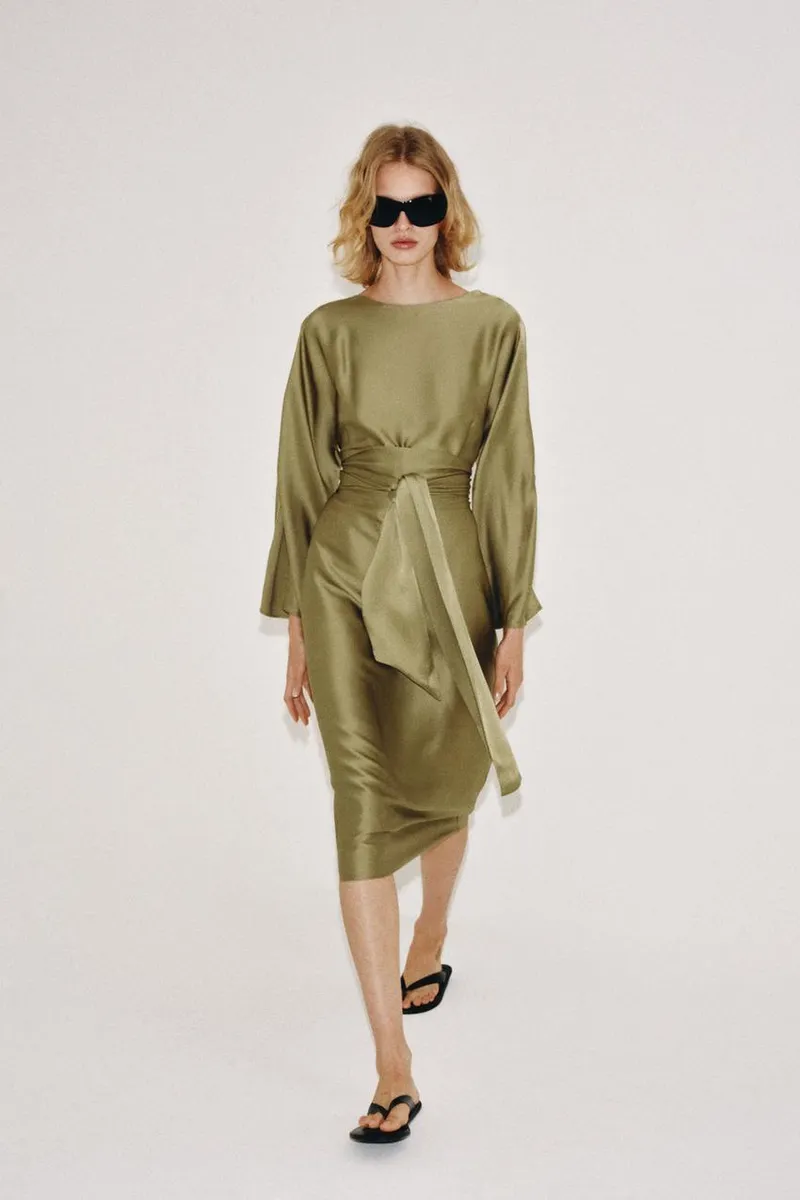 ZW Collection Satin Effect Midi Dress